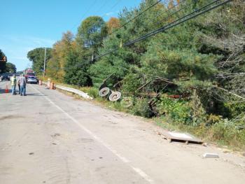 Route 90, at the site of the single vehicle crash. (Photo by Sarah Thompson)