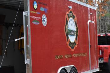 Rockport FD's forestry trailer, specially equipped for days like today. (Photo by Sarah Thompson)