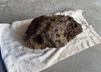 A lump of Maine bog iron of the type used by colonial settlers. (Photo by Ed O’Brien) Bog Iron