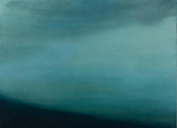 sea of islands, oil on birch, 9” x 12” by Susan Metzger. (Photo courtesy Triangle Gallery)