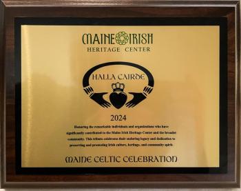 The Halla Cairde Award. (Photo courtesy Karen O'Maxfield)