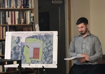 Andrew Kurmin, of Gorrill Palmer, presents the plan for a new retail store at Route 17 and Valley Road, in Washington. (Sarah Masters photo)