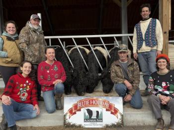 Maine Coast Heritage Trust’s staff at Aldermere Farm (l-r): Emily Marshall, Joelle Albury, Robbie McLintock, Carrie O’Brien, Kevin Walter, Aaron Englander, Anna Blank. (Photo courtesy Maine Coast Heritage Trust)