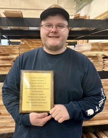 WCTC Instructor Adam Fernald, Maine’s 2024 Career & Technical Education Teacher of the Year (Photo courtesy Waldo County Technical Center)