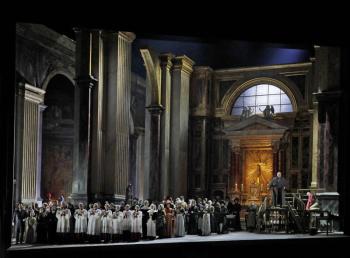 Scene from Puccini's "Tosca." (Photo by Ken Howard / Met Opera)