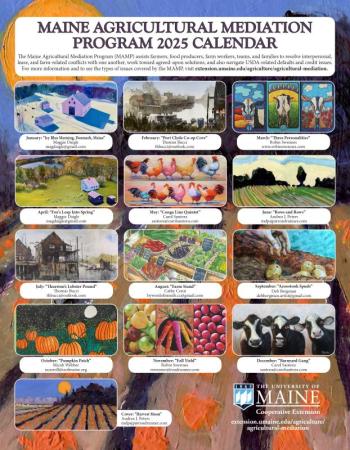  MAMP 2025 calendar, back. (Photo courtesy University of Maine Cooperative Extension)