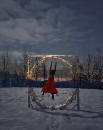 Portal Jump by Heather Lyon, color photograph, 2023. (Image courtesy The Parsonage Gallery)