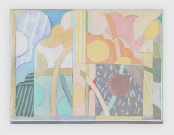 Grace Coral Acorn by Keri Kimura, 2024, acrylic on board, 46 x 60 in. (Image courtesy The Parsonage Gallery)