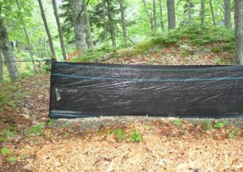Silt fence. (Photo courtesy Knox-Lincoln Soil & Water Conservation District )