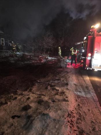 A bystander photo offers a glimpse of a fire scene at 2372 West Appleton Road around 4 a.m., Jan. 15, 2025. A bystander photo offers a glimpse of a fire scene at 2372 West Appleton Road around 4 a.m., Jan. 15, 2025.