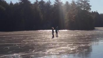 Megunticook Lake is great for ice skating and cross-country skiing. Photo by Kay Stephens