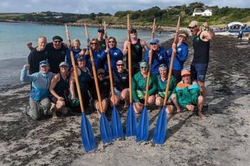 Come Boating Team at 2024 Pilot Gig Championships Sicily Isles. (Photo courtesy Belfast Free Library)