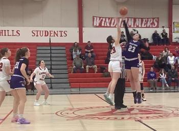 Camden Hills Regional High School Girls Varsity Basketball team vs Hampden Academy, Jan. 27. (Photo by Eric Lear)