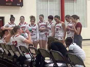 Camden Hills Regional High School Girls Varsity Basketball team, Jan. 29. (Photo by Eric Lear)