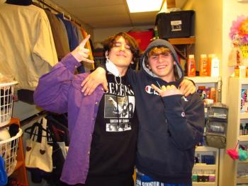 Two friends hanging out at The Landing Place.Photo by Kay Stephens