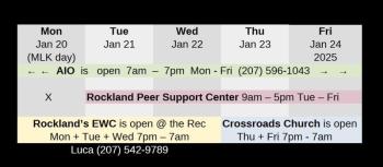 Warming center schedule