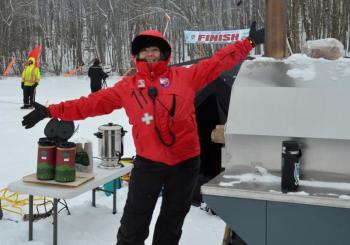 Ragged Mountain Ski Patroller Cathie Dorr. (Photo by Lynda Clancy) (Photo by Lynda Clancy)