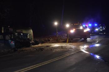 A portion of Route 17 in Washington was closed to traffic after a two-vehicle collision Sunday night, Feb. 9, 2025. (Photo by Sarah Thompson)