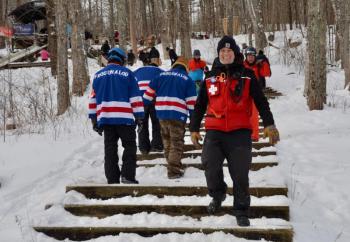 Ragged Mountain Ski Patroller Margaret Williams. (Photo by Lynda Clancy) (Photo by Lynda Clancy)