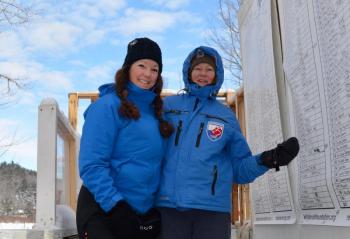 Amelia and Merrillee post the results. (Photo by Lynda Clancy) (Photo by Lynda Clancy)