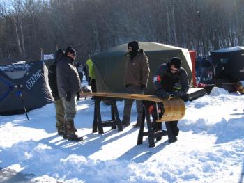 Prepping for the chute. Photo by Kay Stephens