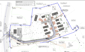 An outline of the proposed plans for a 10-home, plus daycare, development on Rockport land now owned by
Midcoast Habitat for Humanity. Preliminary plans have been submitted to the Rockport Planning Board. Proposed Midcoast Habitat for Humanity development