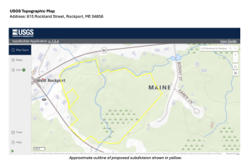 The site of a proposed 25-lot subdivision in West Rockport. ((Image courtesy Rockport Planning Board meeting packet) The site of a proposed 25-lot subdivision in West Rockport. ((Image courtesy Rockport Planning Board meeting packet)