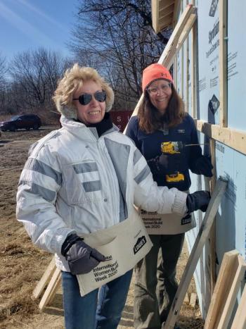 A dedicated volunteer installs house wrap and siding to prevent mold, rot and energy loss, creating a healthier home. (Photo courtesy Midcoast Habitat for Humanity) A dedicated volunteer installs house wrap and siding to prevent mold, rot and energy loss, creating a healthier home. (Photo courtesy Midcoast Habitat for Humanity)
