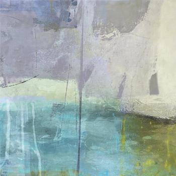Tidal Pool 1 by Maggie Sanftleben, Mixed Media Encaustic, 16 x 16”. (Photo courtesy Local Color Gallery)