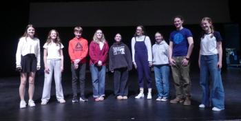 Willy Wonka winners and parents (Photo courtesy Camden Hills Regional High School)