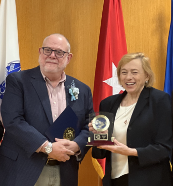 Governor Janet Mills and David Feldman. (Photo courtesy Alan Kearl)