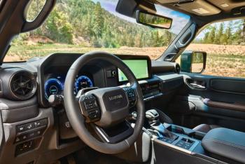 Today’s 250-Series Land Cruiser packs functionality, comfort and convenience into the sort of broad-shouldered and squared-off cabin that suits a brawny off-roader with decent street performance. The switches around the shift lever control the two-speed transfer case, the center and rear locking differentials and the e-brake. Today’s 250-Series Land Cruiser packs functionality, comfort and convenience into the sort of broad-shouldered and squared-off cabin that suits a brawny off-roader with decent street performance. The switches around the shift lever control the two-speed transfer case, the center and rear locking differentials and the e-brake.