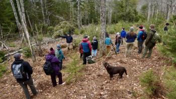 a group of students in a forest