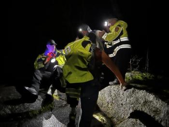 A couple was rescued from the Ocean Lookout Trail on Megunticook Mountain during the dark hours of the night, May 4, by Camden firefighters. (Photo courtesy Camden Fire Dept.) c