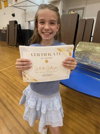 MEA “My Hero” Writing Const winner Juliette Johnson. (Photo courtesy Thomaston Grammar School)