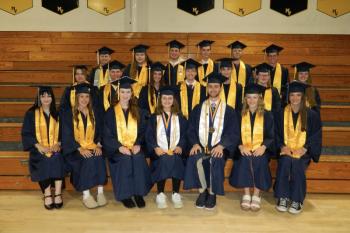 Magna graduates. Front row: Quinn Natale, Amber Pendleton, Darlene Davis, Mia Flagg, Christopher Harris, Michaela Lewis, Adrianna Ruggieri. Middle row: Kyle Hall, Kristian Schumann, Kytana Williamson, Gavin White, Carrick Lally, Jocelyn Tapley, Kelsey Payson. Back row: Jordan Willis, Lilly Christ, Luis Cordero IV, Seamus Donaghy, Atticus Blue, Nevan Power. (Photo courtesy Lisa Genthner Gunn)