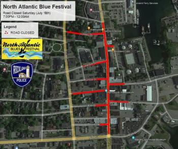 Street closure map courtesy Rockland Police Department.