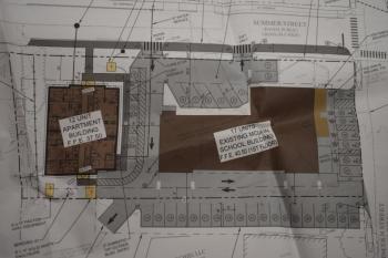 Site plan for 82 Summer Street (on left) and 28 Lincoln Street.
