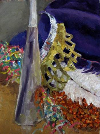Happy New Year, Carol L. Douglas, oil on archival canvasboard. (Photo courtesy Carol Douglas)