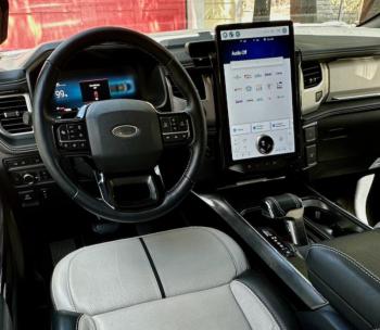 The 151/2-inch touchscreen is one of the Lariat’s prime features. Loaded with apps including BlueCruise, onboard navigation, wireless Apple CarPlay and Android Auto as well as Ford’s Sync 4 software, it is easy to read and easy to use. The Lariat trim also includes an eight-speaker Bang & Olufson stereo. The 151/2-inch touchscreen is one of the Lariat’s prime features. Loaded with apps including BlueCruise, onboard navigation, wireless Apple CarPlay and Android Auto as well as Ford’s Sync 4 software, it is easy to read and easy to use. The Lariat trim also includes an eight-speaker Bang & Olufson stereo.