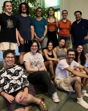 Cast and crew of the musical, “If a Tree Falls.” L top to R bottom: Vin Phelps Sholtz, Jack Conway, Sarah Wilcox-Hughes, Ava Trout, Etta Hughes, Neil Jacobs, Maria Jacobs, Malaya Moores, Isla Hughes, Allison Pyo, Mo Lotman, and Armonie Cohen-Salal (Photo courtesy Sasha Kutsy)