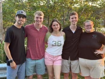 From left: Michael Russillo, Isaiah Morrissey, Cora Maple Lindell, Jared Lennon, and Piper Pavelich. (Courtesy photo) Five young people grin at the camera