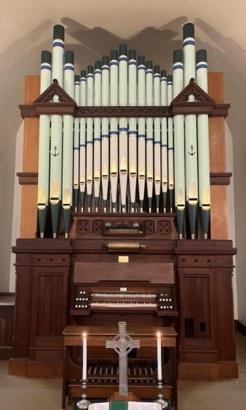 Organ at Broad Bay Congregational Church. (Photo courtesy Broad Bay Congregational Church)
