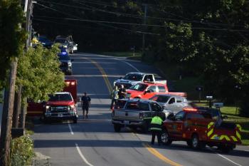 Incident scene in Owls Head. (Photo by Sarah Thompson)