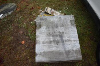 Closeup of headstone