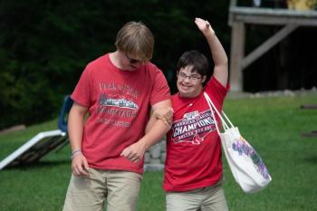 (Then) Gareth Robinson of Auburn (L) and Michael Thibodeau of Woolwich. (Photo courtesy Pine Tree Camp)