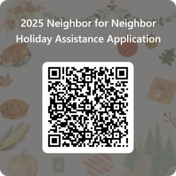 QR Code for applying online for the 2025 Neighbor for Neighbor season. QR Code for applying online for the 2025 Neighbor for Neighbor season
