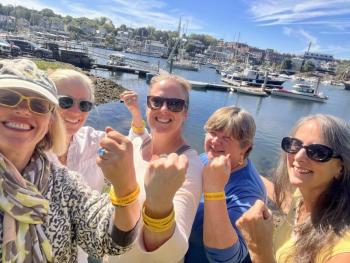 Finding Our Voices board members at the nonprofit's annual retreat. (L-R): Patrisha McLean, CEO and Founder; Alex Kasser; Nicole Larrabee; Liz True; and Pamela Gagnon da Silva. (Photo by Patrisha McLean)
