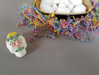 Decorated skull made of sugar