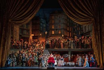 Act II of Puccini's "La Bohème." (Photo by Karen Almond / Met Opera) Act II of Puccini's "La Bohème." (Photo by Karen Almond / Met Opera)
